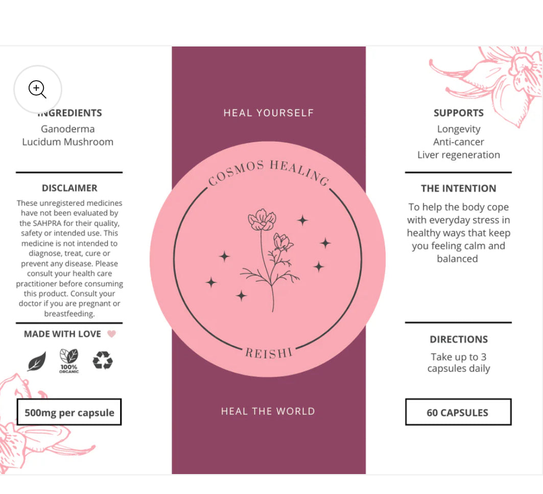 High Potency Reishi Capsules (Single Origin) by Cosmos Healing